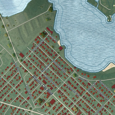 Close-up 2 of the Beachwood, New Jersey map artwork