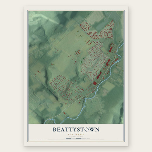 Beattystown, New Jersey map print, the full design