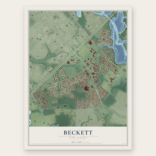 Beckett, New Jersey map print, the full design