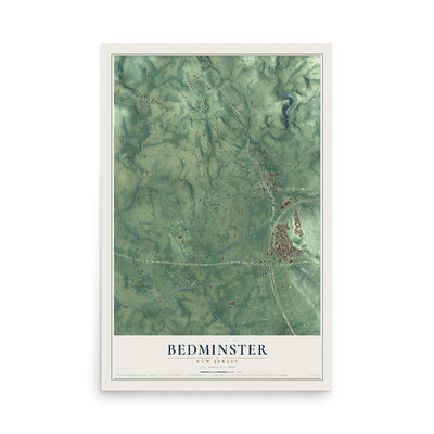 Bedminster, New Jersey map print, 12" x 18" Archival Matte Print mockup
