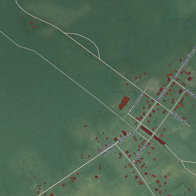Close-up of the map of Belleplain, New Jersey print showing street and building detail