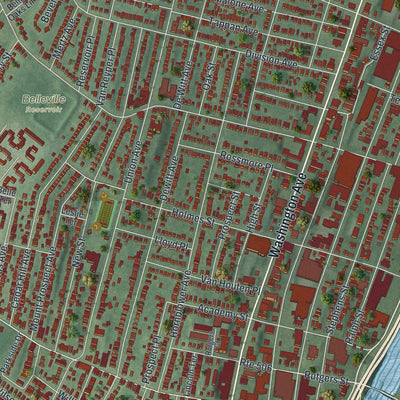 Close-up 1 of the Belleville, New Jersey map artwork