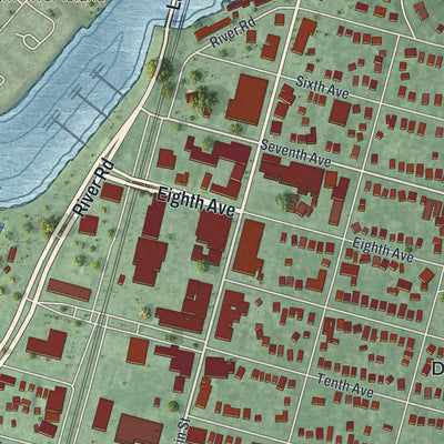 Close-up 2 of the Belmar, New Jersey map artwork