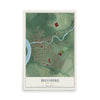 Map of Belvidere, New Jersey, 12 x 18 inch unframed archival matte print