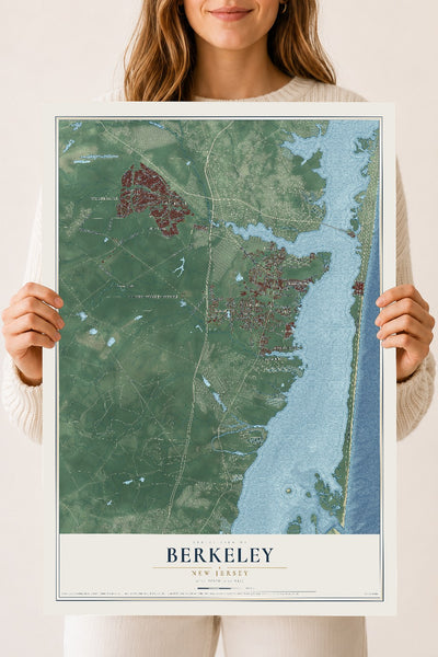Berkeley, New Jersey map print, 18" x 24" Archival Matte Print mockup