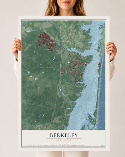 Berkeley, New Jersey map print, 24" x 36" Archival Matte Print mockup