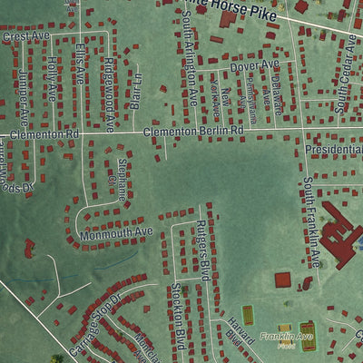 Close-up 1 of the Borough of Berlin, New Jersey map artwork