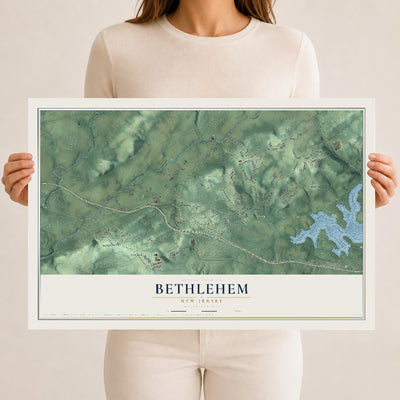 Bethlehem, New Jersey map print, 12" x 18" Archival Matte Print mockup