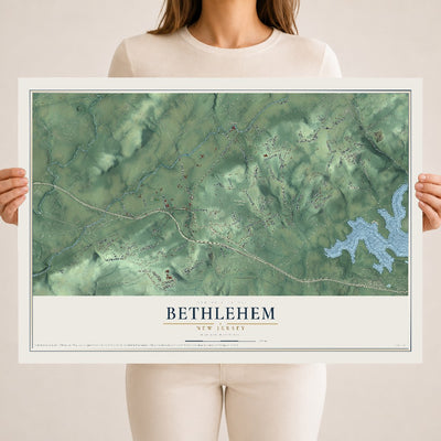 Bethlehem, New Jersey map print, 18" x 24" Archival Matte Print mockup