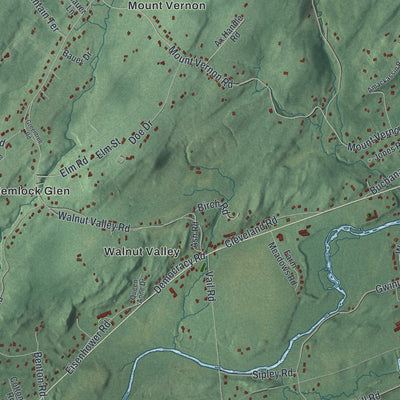 Close-up 2 of the Blairstown, New Jersey map artwork
