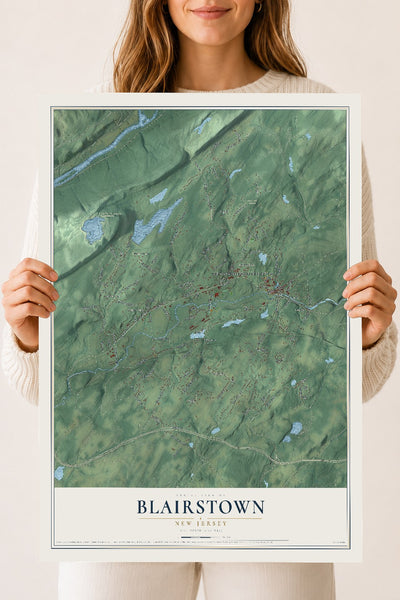 Blairstown, New Jersey map print, 18" x 24" Archival Matte Print mockup