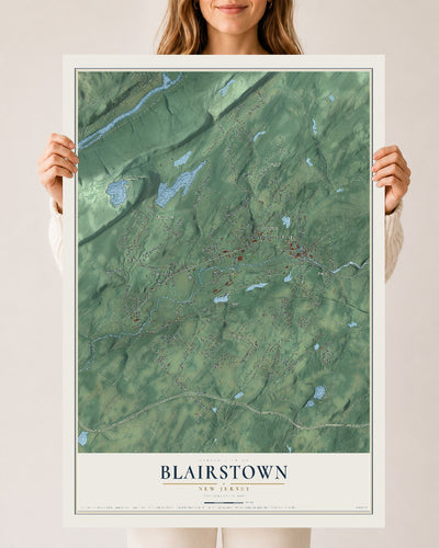Blairstown, New Jersey map print, 24" x 36" Archival Matte Print mockup