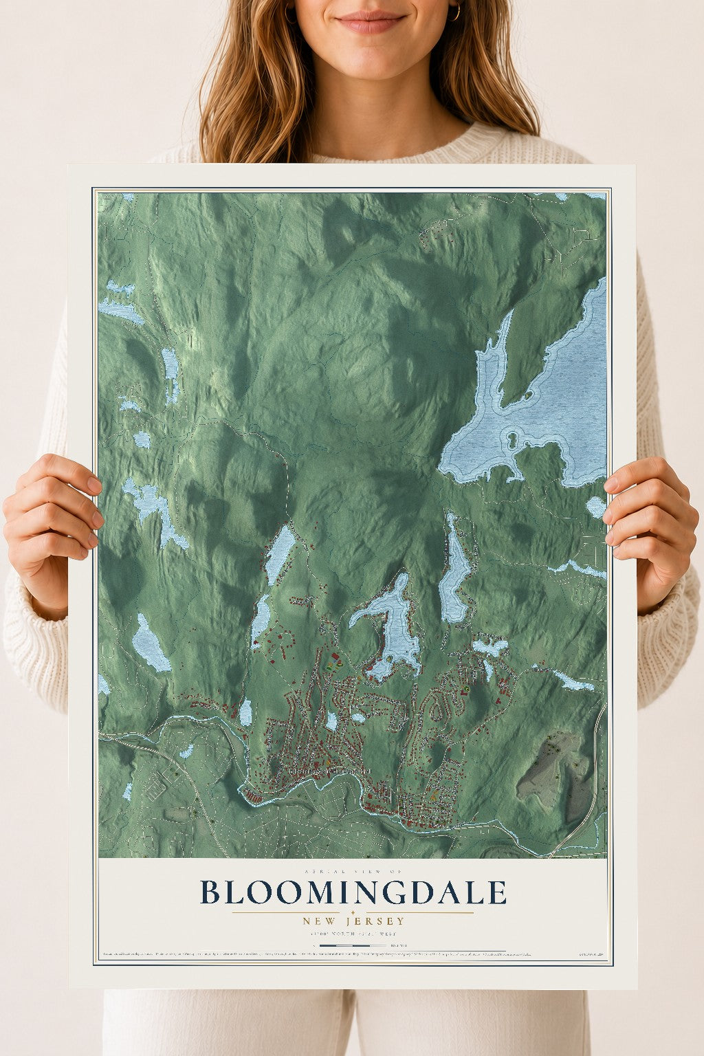 Bloomingdale, New Jersey map print, 18" x 24" Archival Matte Print mockup