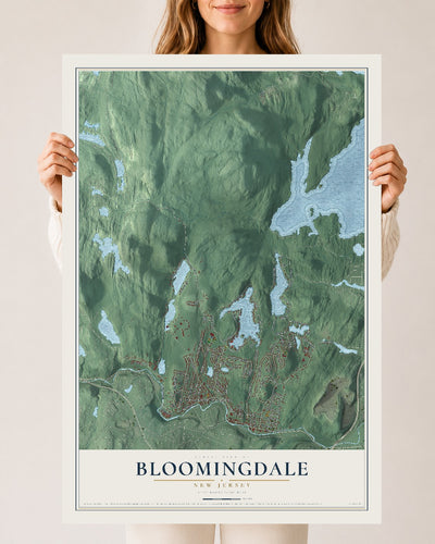 Bloomingdale, New Jersey map print, 24" x 36" Archival Matte Print mockup