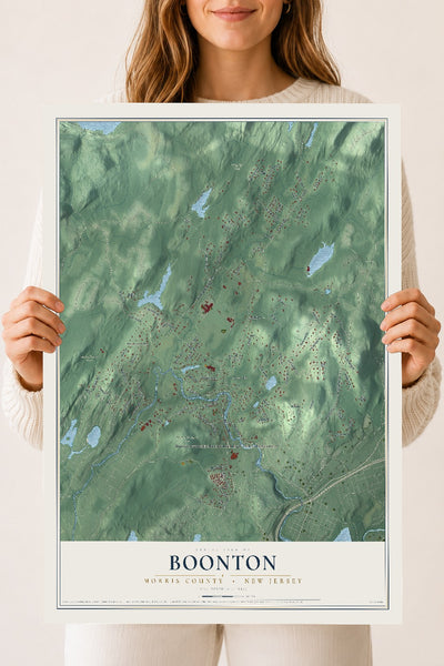 Boonton, New Jersey map print, 18" x 24" Archival Matte Print mockup