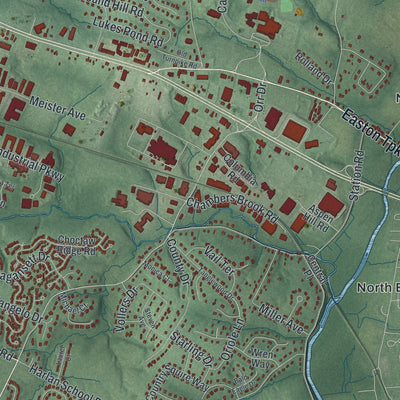 Close-up 1 of the Branchburg, New Jersey map artwork