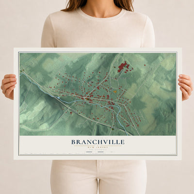 Branchville, New Jersey map print, 12" x 18" Archival Matte Print mockup