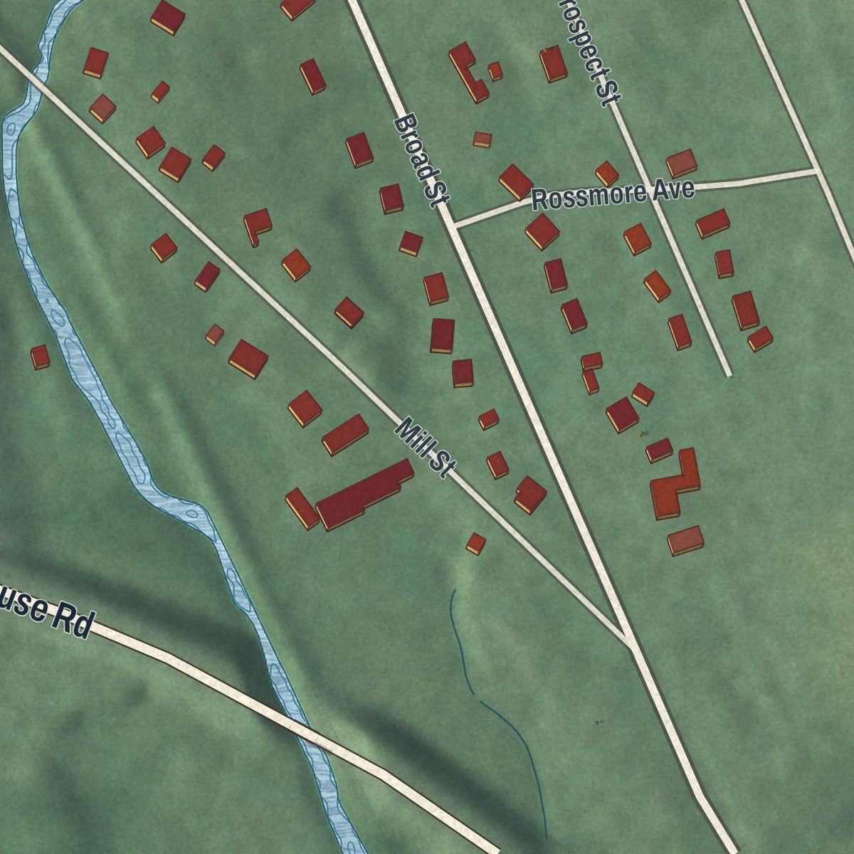Close-up 2 of the Branchville, New Jersey map artwork