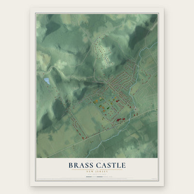 Brass Castle, New Jersey map print, the full design