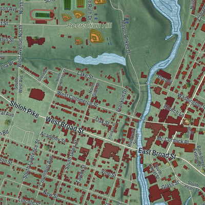 Close-up 1 of the Bridgeton, New Jersey map artwork