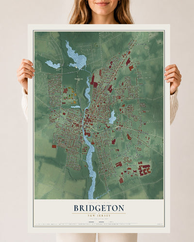 Bridgeton, New Jersey map print, 24" x 36" Archival Matte Print mockup