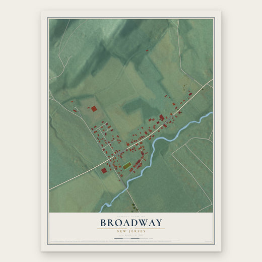 Broadway, New Jersey map print, the full design