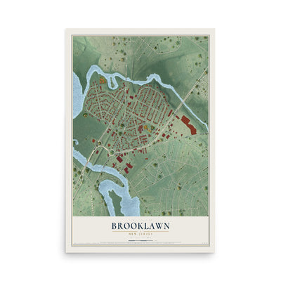 Brooklawn, New Jersey map print, 12" x 18" Archival Matte Print mockup