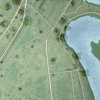 Close-up 2 of the Brooklawn, New Jersey map artwork