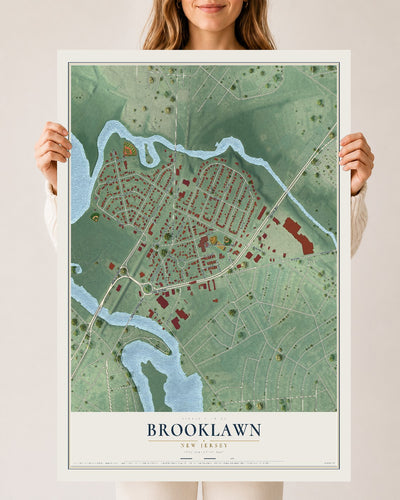Brooklawn, New Jersey map print, 24" x 36" Archival Matte Print mockup