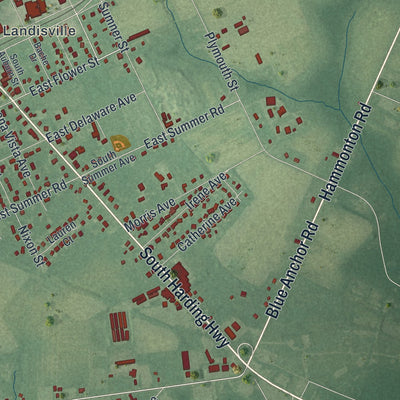 Close-up 2 of the Buena, New Jersey map artwork