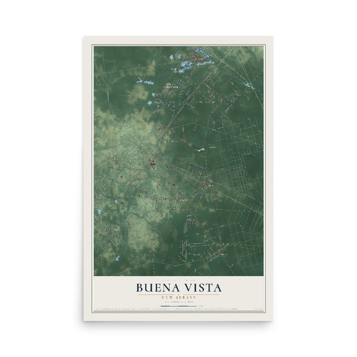 Buena Vista, New Jersey map print, 12" x 18" Archival Matte Print mockup