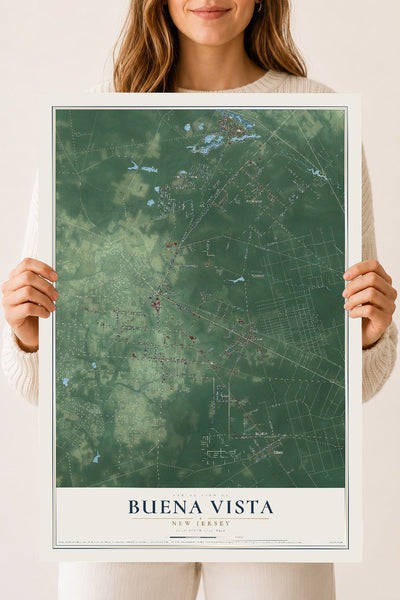Buena Vista, New Jersey map print, 18" x 24" Archival Matte Print mockup