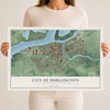 City of Burlington, New Jersey map print, 12" x 18" Archival Matte Print mockup
