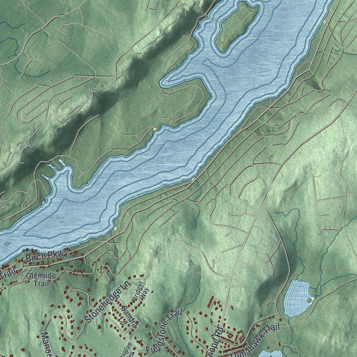 Close-up 2 of the Byram, New Jersey map artwork