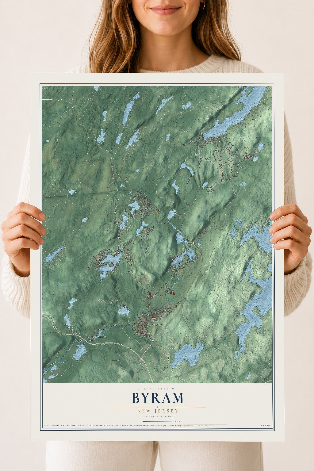 Byram, New Jersey map print, 18" x 24" Archival Matte Print mockup