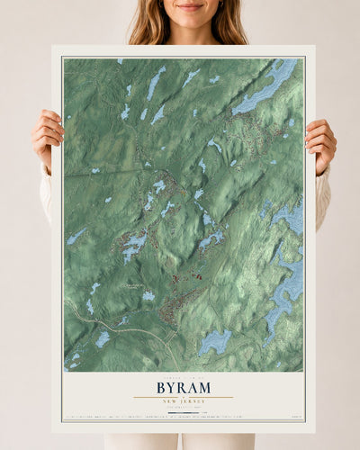 Byram, New Jersey map print, 24" x 36" Archival Matte Print mockup
