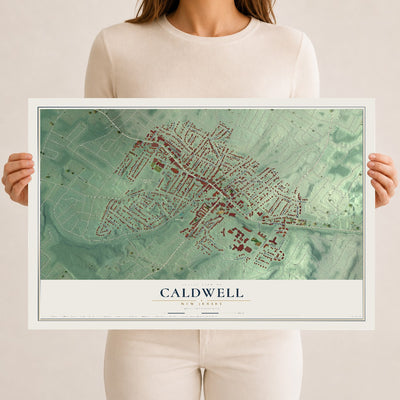 Caldwell, New Jersey map print, 12" x 18" Archival Matte Print mockup