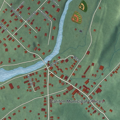 Close-up 1 of the Califon, New Jersey map artwork