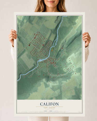 Califon, New Jersey map print, 24" x 36" Archival Matte Print mockup