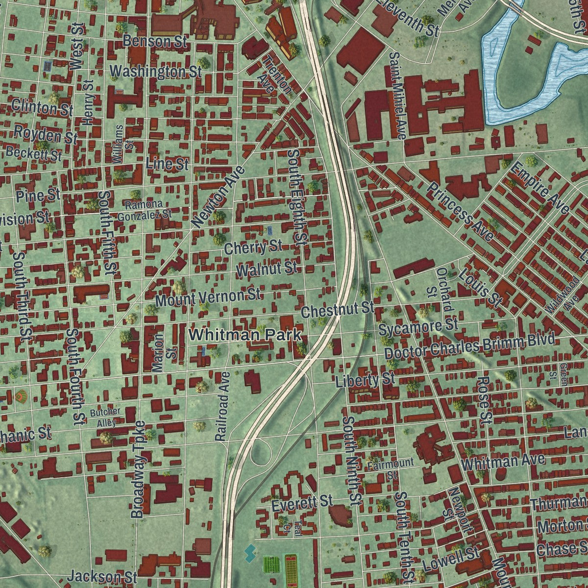 Close-up 1 of the Camden, New Jersey map artwork