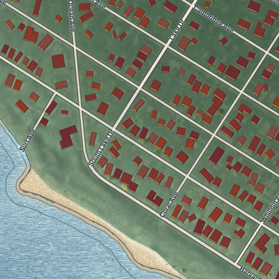 Close-up 1 of the Cape May Point, New Jersey map artwork