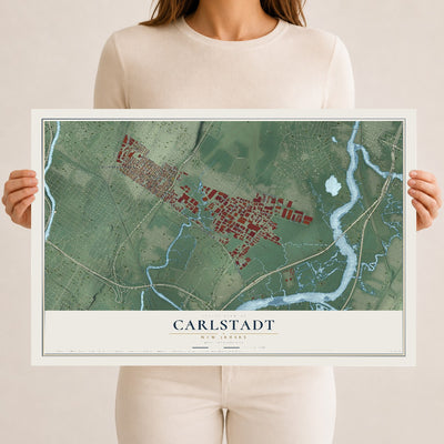 Carlstadt, New Jersey map print, 12" x 18" Archival Matte Print mockup