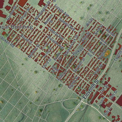 Close-up 1 of the Carlstadt, New Jersey map artwork