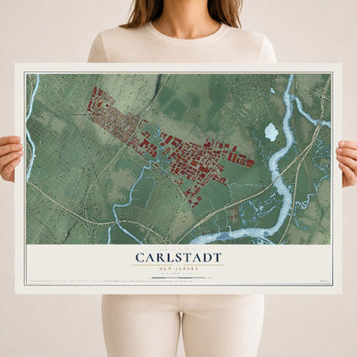 Carlstadt, New Jersey map print, 18" x 24" Archival Matte Print mockup