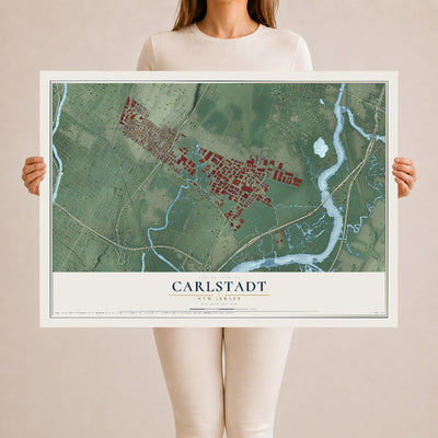 Carlstadt, New Jersey map print, 24" x 36" Archival Matte Print mockup