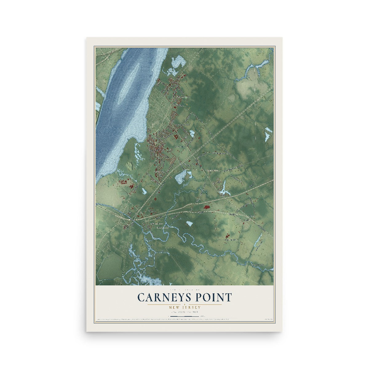 Carneys Point, New Jersey map print, 12" x 18" Archival Matte Print mockup