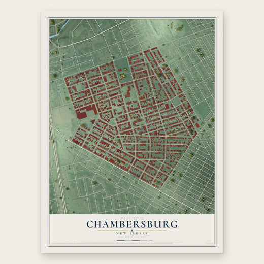 Chambersburg, New Jersey map print, the full design