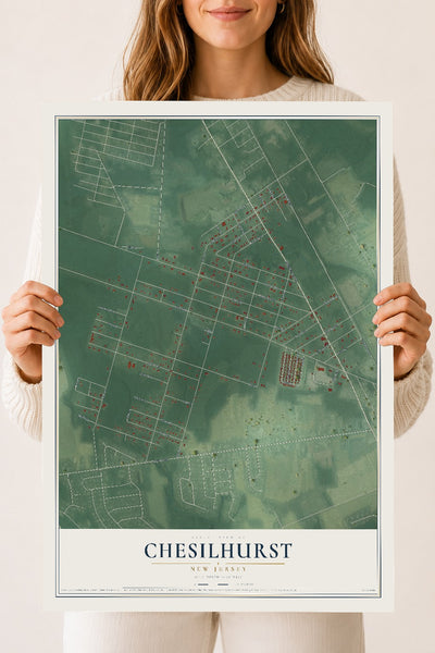 Chesilhurst, New Jersey map print, 18" x 24" Archival Matte Print mockup