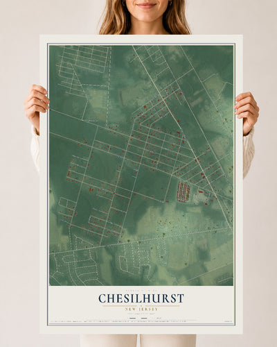 Chesilhurst, New Jersey map print, 24" x 36" Archival Matte Print mockup
