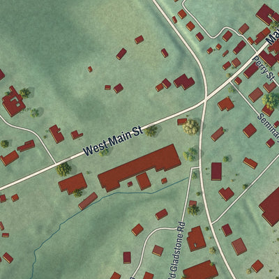 Close-up 2 of the Borough of Chester, New Jersey map artwork